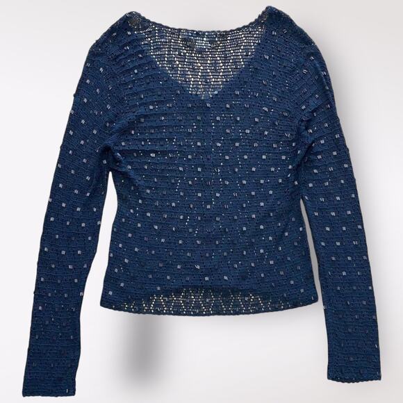 Anthropologie Tweeds Black Silk Beaded Cardigan Sweater Size S Business‎ Preppy - Picture 3 of 6